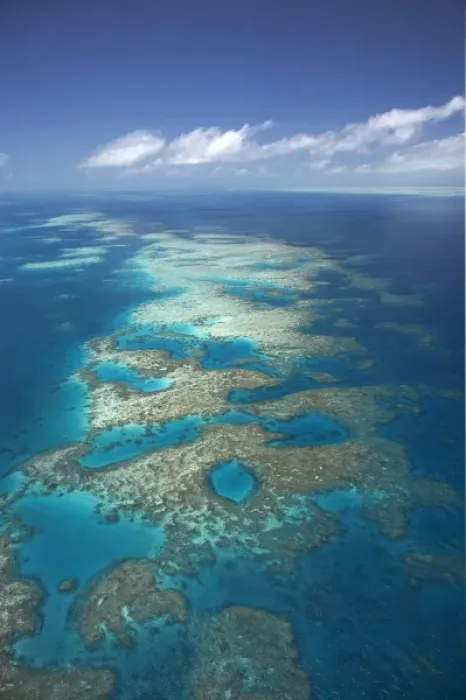 Framed Print : Tongue Reef, Great Barrier Reef Marine Park, North Queensland, Australia - aerial