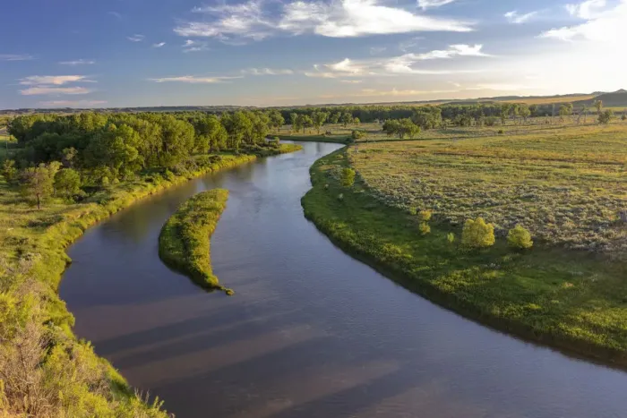 Framed Print : The Tongue River in Custer County, Montana, USA