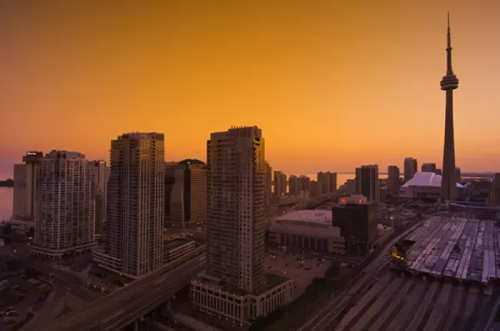 Framed Print : Toronto City at dusk with CN Tower
