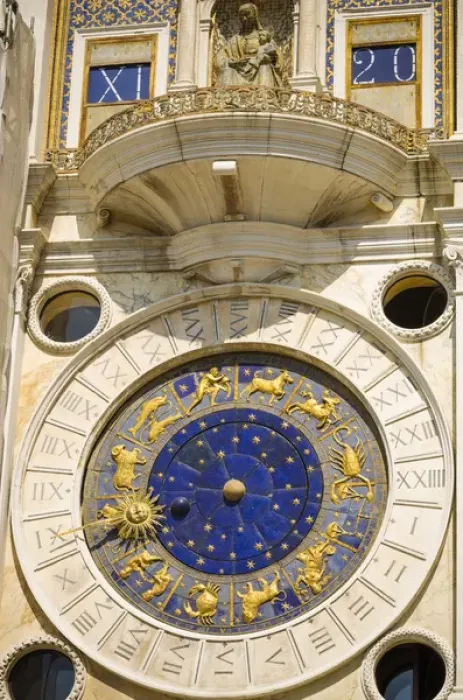 Framed Print : The Torre dell Orologio (Clock tower) in the Piazza San Marco, Venice, Veneto, Italy