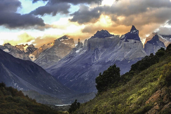 Torres del Paine mountain ridge in Southern Chile