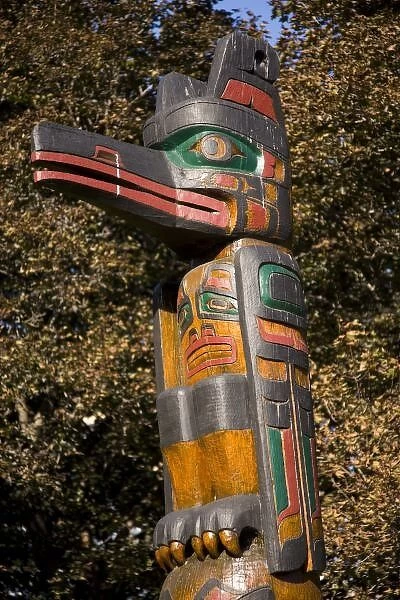 Totem pole in park in Ottawa, Ontario, Canada