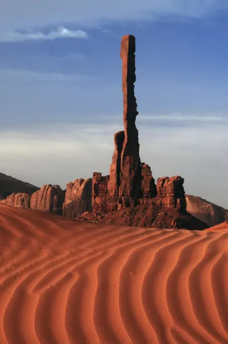 Framed Print : Totem pole, sand ripples, Monument Valley, Arizona, USA