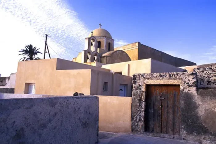 Framed Print : 04. Tourism of Greece in the Old Traditional Village in Santorini