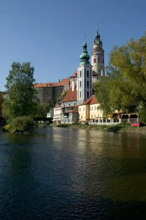 Framed Print : Tower of the chateau and the Saint Jost Church, Vltava River, Cesky Krumlov, Bohemia Framed Print : Tower of the chateau and the Saint Jost Church, Vltava River, Cesky Krumlov, Bohemia