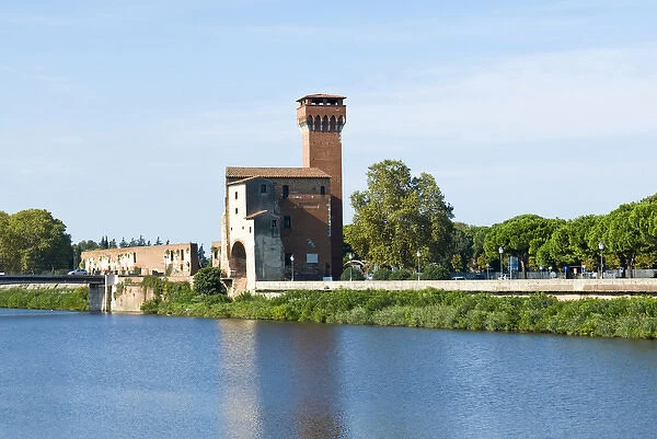 The Tower of the Citadel and Arno River, Pisa, Tuscany, Italy, Europe