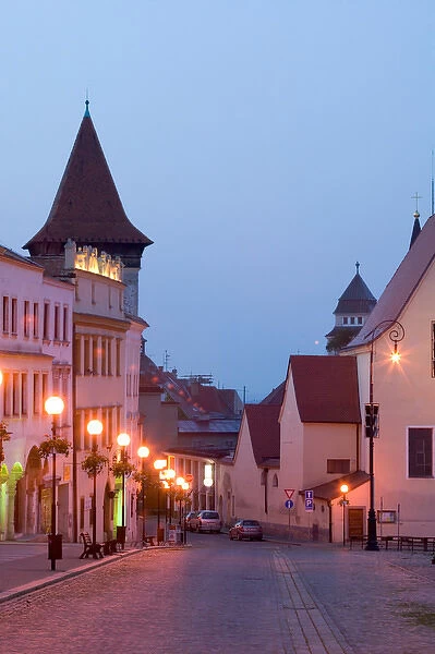 town by night, Czech Republic, Znojmo