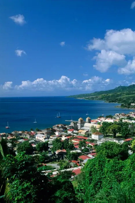 Framed Print : Town of Saint Pierre on the island of Martinique in the Caribbean Sea