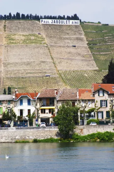 Framed Print : The town Tain l Hermitage, the riverside side, the river Rhone. The Hermitage Framed Print : The town Tain l Hermitage, the riverside side, the river Rhone. The Hermitage