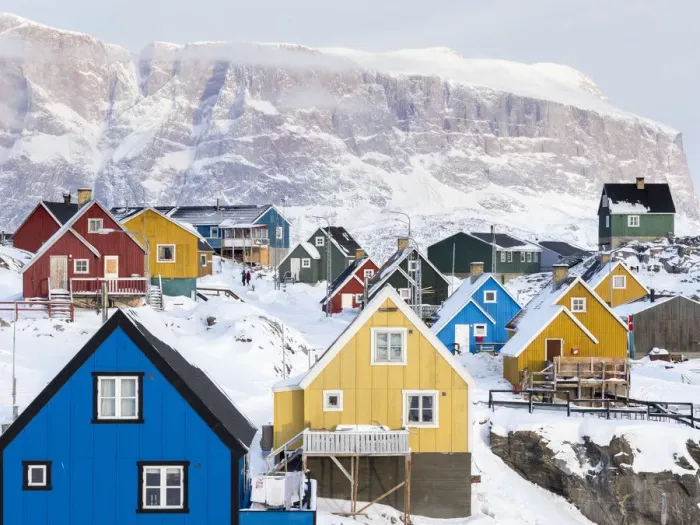 Framed Print : Town Uummannaq during winter in northern Greenland, Denmark Framed Print : Town Uummannaq during winter in northern Greenland, Denmark
