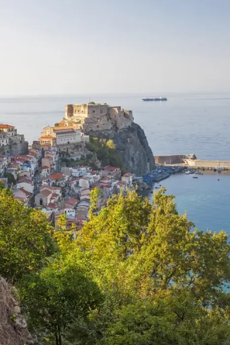 Framed Print : Town View with Castello Ruffo, Scilla, Calabria, Italy Framed Print : Town View with Castello Ruffo, Scilla, Calabria, Italy