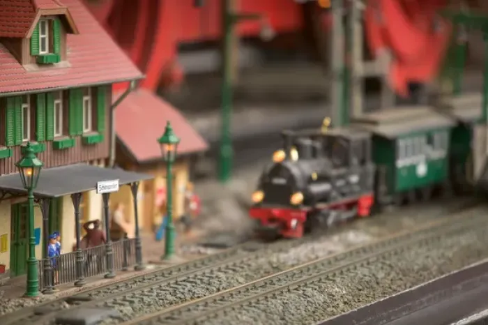 Framed Print : toy train station Framed Print : toy train station