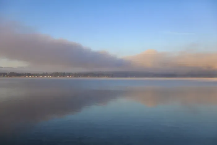 Framed Print : Tracyton, Washington State, USA. Puget Sound, tranquil morning