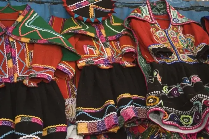 Framed Print : Traditional clothing for sale in market, Cuzco, Peru Framed Print : Traditional clothing for sale in market, Cuzco, Peru