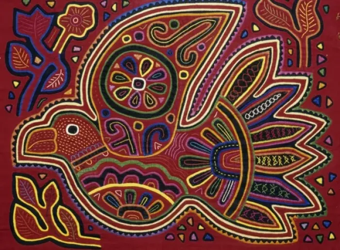 Framed Print : Traditional decorative fabric panel, Molas, (Bird), by Kuna Indians, San Blas Islands, Panama Framed Print : Traditional decorative fabric panel, Molas, (Bird), by Kuna Indians, San Blas Islands, Panama