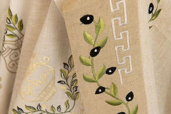 Traditional Grecian motif souvenir textile