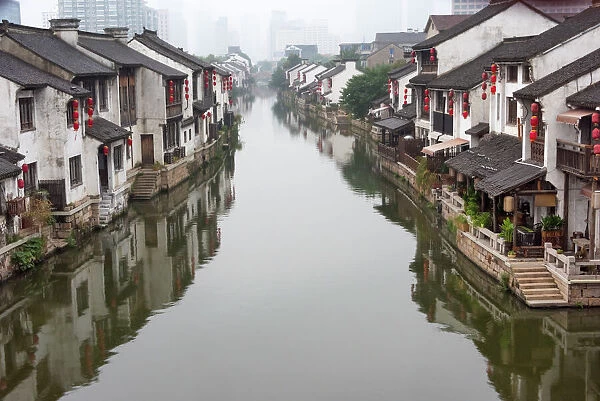 Traditional houses along the Grand Canal, Wuxi, Jiangsu Province, China
