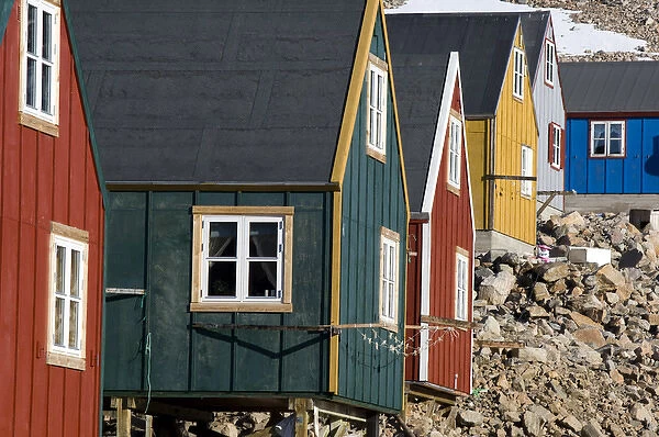Traditional houses Ittoqqortoormiit Scorsby Sund Greenland