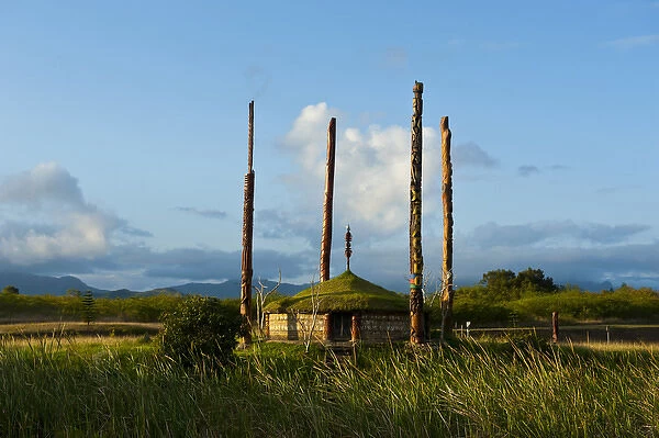 Traditional hut with piles on the west coast of Grand Terre, New Caledonia, Melanesia