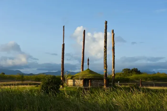 Framed Print : Traditional hut with piles on the west coast of Grand Terre, New Caledonia, Melanesia Framed Print : Traditional hut with piles on the west coast of Grand Terre, New Caledonia, Melanesia