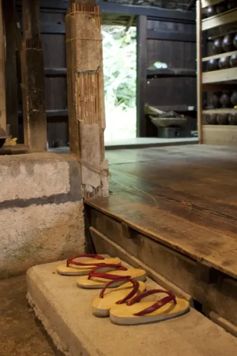 Framed Print : Traditional Japanese geta sandals at Ryukyu Mura - a theme park dedicated