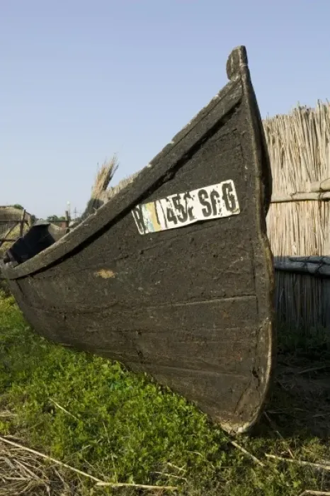 Framed Print : Traditional tared hull wood boat in boat on land, St George Romania, Danube Delta Framed Print : Traditional tared hull wood boat in boat on land, St George Romania, Danube Delta