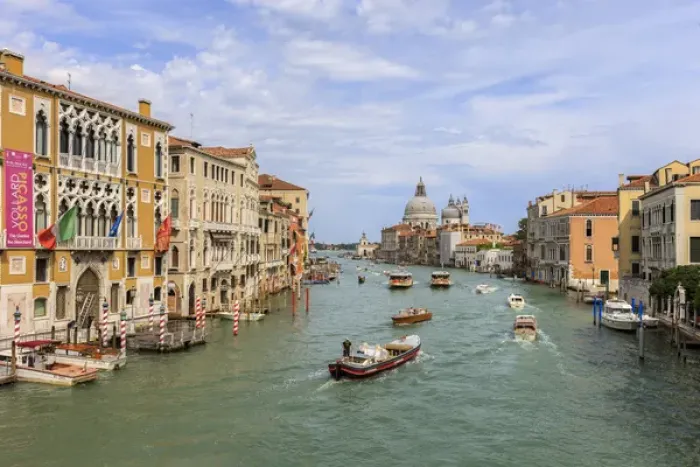 Framed Print : Traffic on Grand Canal. Venice. Italy Framed Print : Traffic on Grand Canal. Venice. Italy