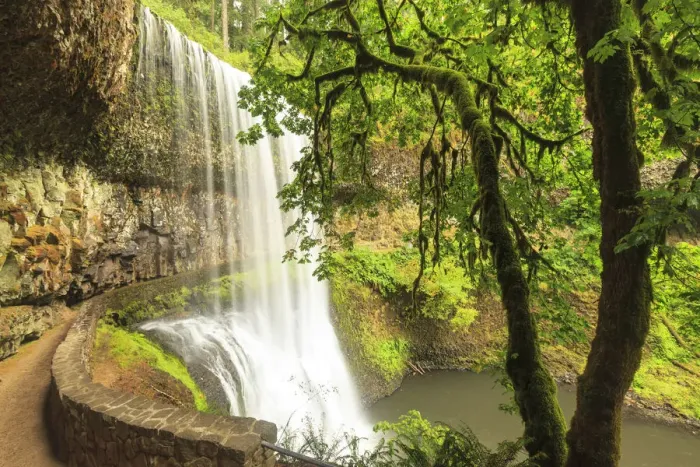 Framed Print : Trail of Ten Falls, Silver Falls State Park, near Silverton, Oregon