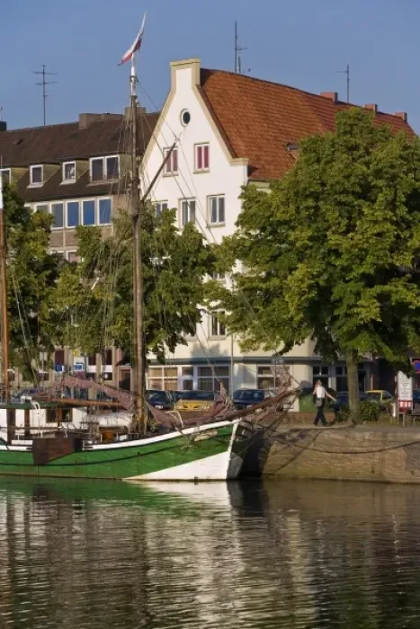 Framed Print : Trave River, harbor, schooner, Lubeck, Schleswig-Holstein, Germany Framed Print : Trave River, harbor, schooner, Lubeck, Schleswig-Holstein, Germany