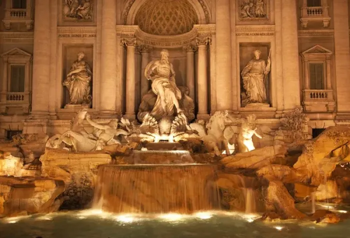 Framed Print : Trevi Fountain, Fontana de Trevi, Close Up, Night Neptune Statues, Rome Italy Finished Framed Print : Trevi Fountain, Fontana de Trevi, Close Up, Night Neptune Statues, Rome Italy Finished