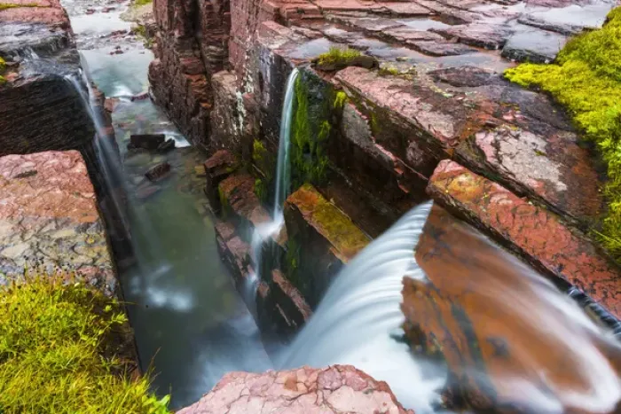 Framed Print : Triple Falls, Glacier National Park, Montana