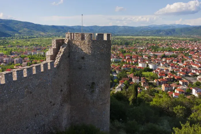 Framed Print : Tsar Samuils Fortress with Ohrid cityscape, Ohrid, Republic of Macedonia
