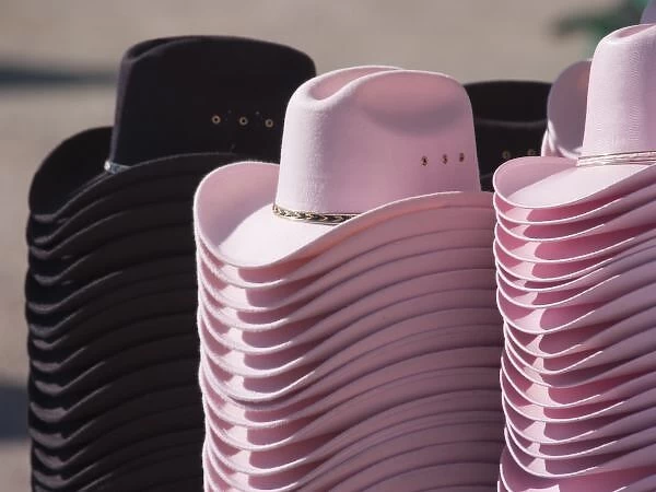 Tucson, Arizona. Cowboy hats for men and women on sale at the Tucson Rodeo