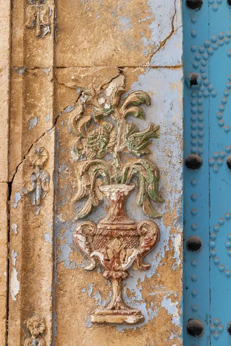 Framed Print : Tunis, Tunisia. Decorative tile work on a house near the Tunis Souk