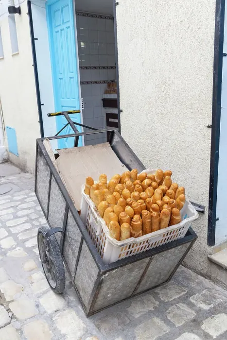 Framed Print : Tunis, Tunisia. Loaves of bread in a cart at a bakery Framed Print : Tunis, Tunisia. Loaves of bread in a cart at a bakery