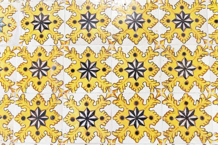 Framed Print : Tunis, Tunisia. Yellow decorative tiles on a house near the Tunis Souk Framed Print : Tunis, Tunisia. Yellow decorative tiles on a house near the Tunis Souk