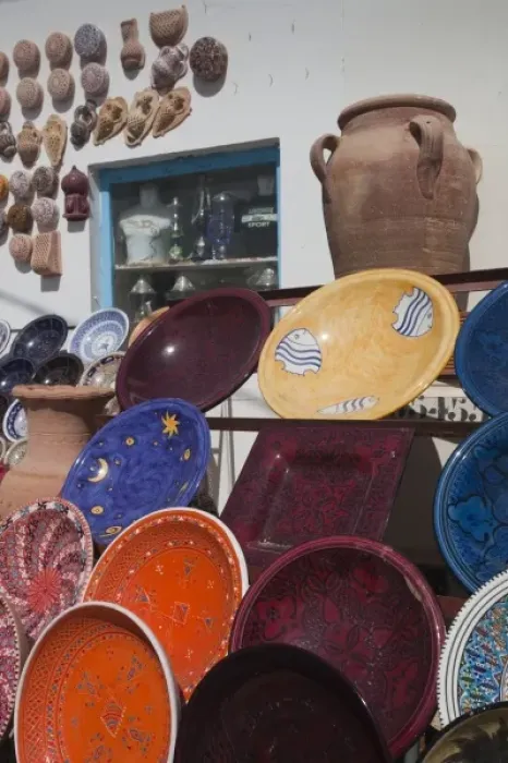 Framed Print : Tunisia, Jerba Island, Guellala, locally produced pottery for sale Framed Print : Tunisia, Jerba Island, Guellala, locally produced pottery for sale