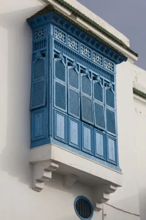 Framed Print : Tunisia, Sidi Bou Said, building detail Framed Print : Tunisia, Sidi Bou Said, building detail