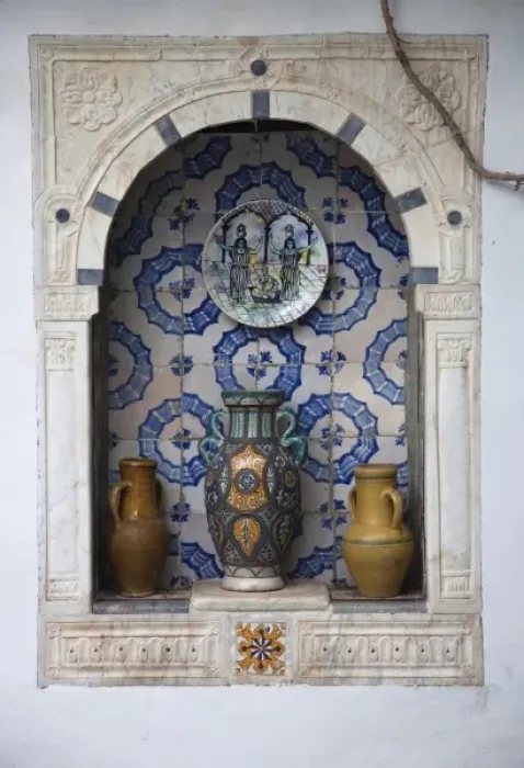 Framed Print : Tunisia, Sidi Bou Said, Dar el-Annabi, 18th century, house detail Framed Print : Tunisia, Sidi Bou Said, Dar el-Annabi, 18th century, house detail