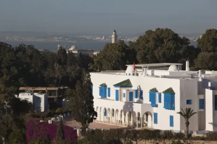 Framed Print : Tunisia, Sidi Bou Said, village detail