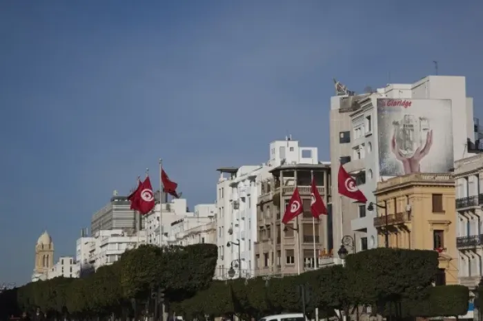 Framed Print : Tunisia, Tunis, Avenue Habib Bourguiba, buildings, morning Framed Print : Tunisia, Tunis, Avenue Habib Bourguiba, buildings, morning