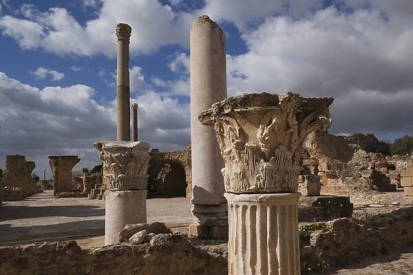 Tunisia, Tunis, Carthage, Roman-era Antonine Baths ruins, 2nd century AD