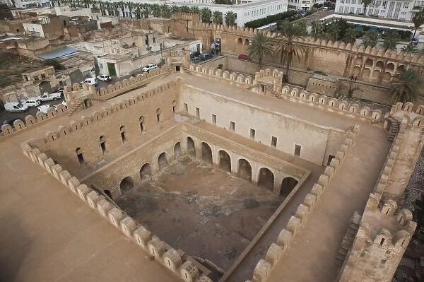Tunisia, Tunisian Central Coast, Sousse, elevated view of the Ribat, 8th century