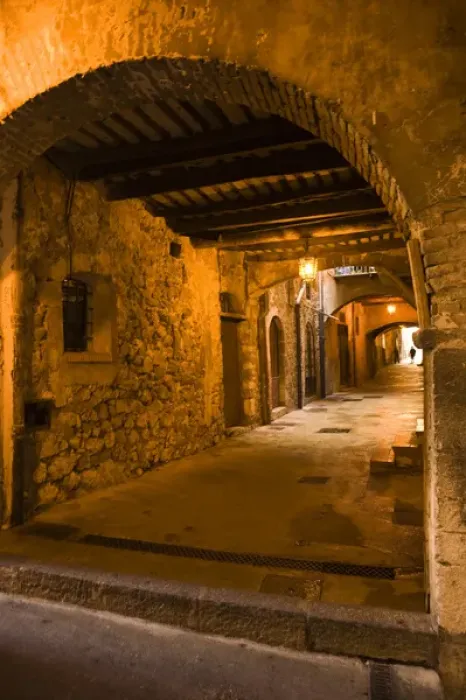 Framed Print : Tunnel walkways of Villefranche near Nice in the South of France Framed Print : Tunnel walkways of Villefranche near Nice in the South of France