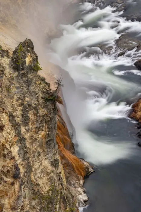 Framed Print : Turbulent water below Lower Falls, Grand Canyon of the Yellowstone, Yellowstone National Park, Wyoming