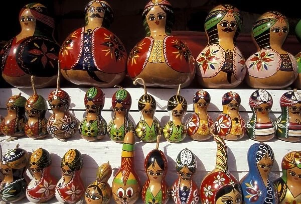 Turkey, Alanya. Dolls and figures made from gourds