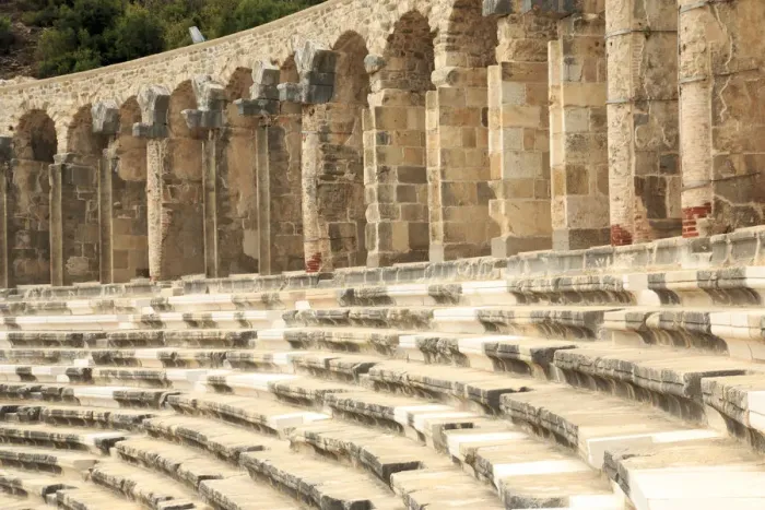 Framed Print : Turkey, Anatolia, Aspendos, second century Roman theatre, built by Emperor Marcus Framed Print : Turkey, Anatolia, Aspendos, second century Roman theatre, built by Emperor Marcus