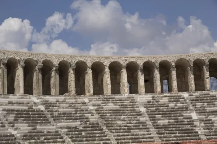 Framed Print : Turkey, Aspendos. Aspendos Theater has survived, fairly undamaged This structure has Framed Print : Turkey, Aspendos. Aspendos Theater has survived, fairly undamaged This structure has