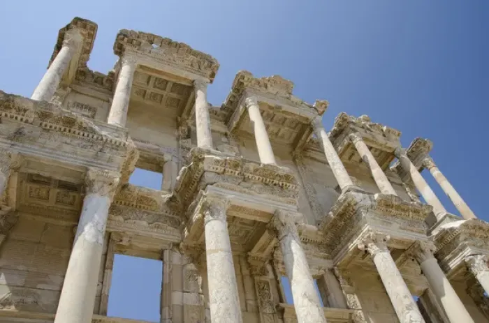 Framed Print : Turkey, Ephesus. Celsus Library, built in AD 114-117 by Tiberius for his father Framed Print : Turkey, Ephesus. Celsus Library, built in AD 114-117 by Tiberius for his father