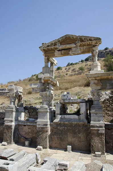 Turkey, Ephesus. The Nymphaeum Traiani, ancient fountain structure (c. AD 104-114)
